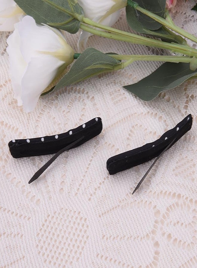 Sdopbinbin Polka Dot Snap Hair Clips Barrettes for Women French Vintage Hair Clips Black And White Hair Clip Cute Side Hair Clip Polka Dot Hair Accessories for Women Small Square Hair Barrettes 2Pcs - Image 4